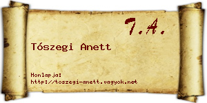 Tószegi Anett névjegykártya